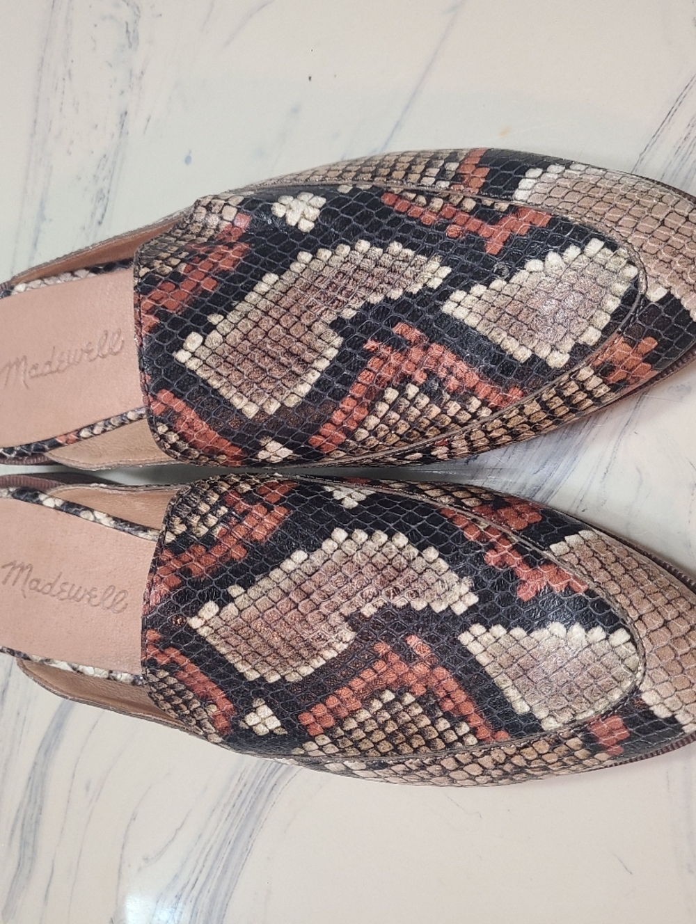 Madewell The Frances Women's Trendy Stylish Loafer Mule Snake Pattern Sz 7.5 - Picture 4 of 12